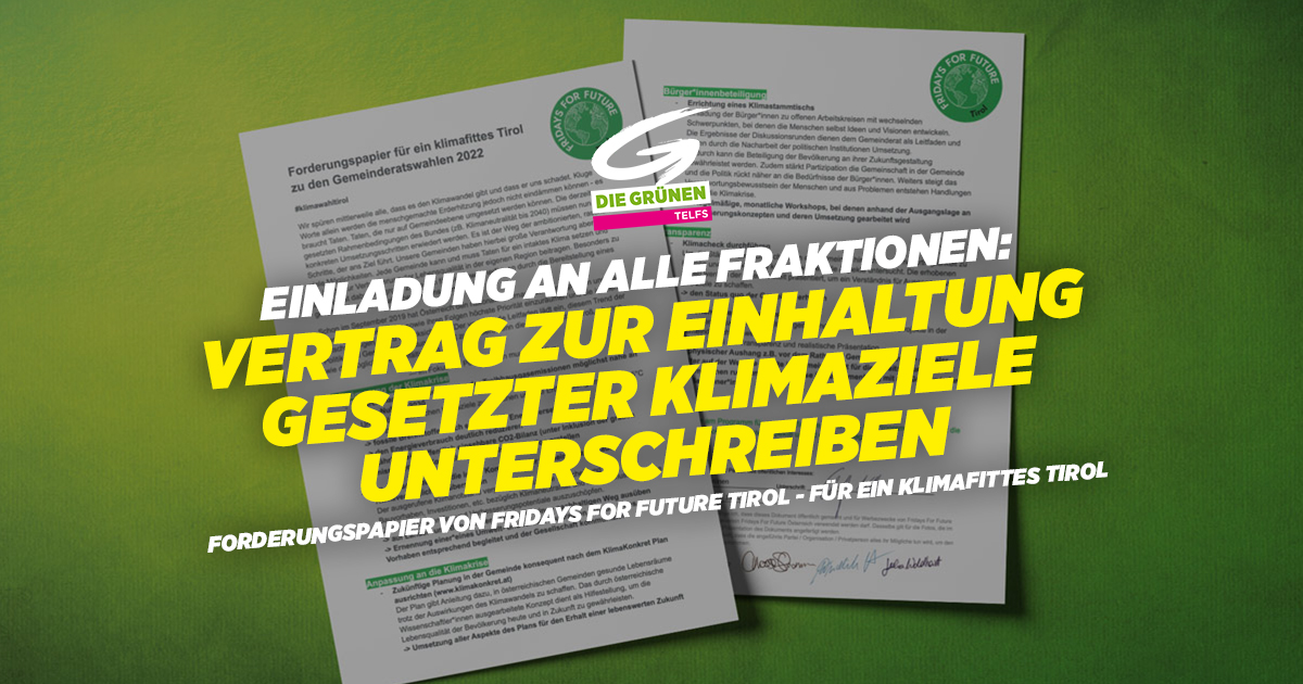 Forderungspapier Fridays for Future&nbsp;Tirol