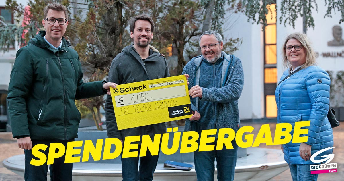 Spendenübergabe an Telfer helfen&nbsp;Telfern